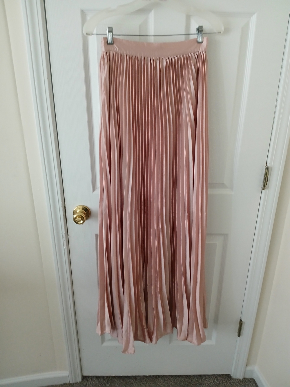 Pleated Maxi Skirt in Blush Pink